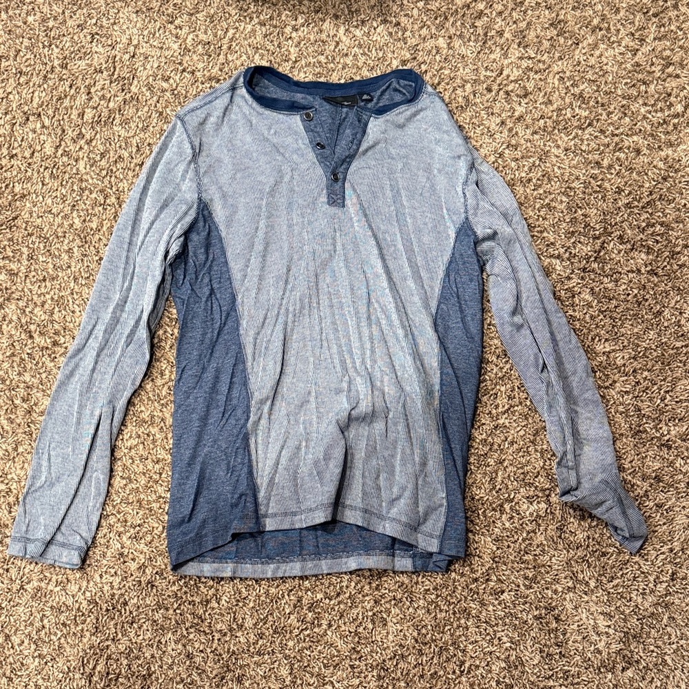 Marc Anthony Blue and Gray Long Sleeve Shirt